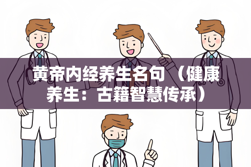 黄帝内经养生名句 （健康养生：古籍智慧传承）